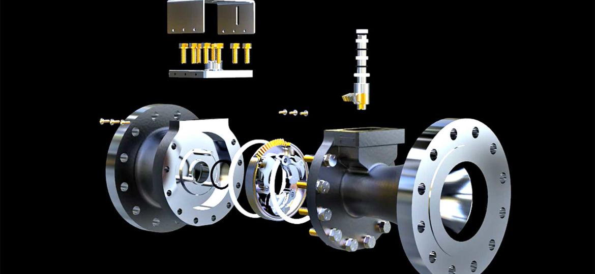 3D Rendering of Dilating Disk Valve on black background