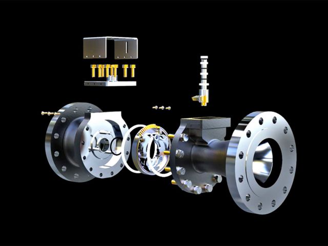 3D Rendering of Dilating Disk Valve on black background