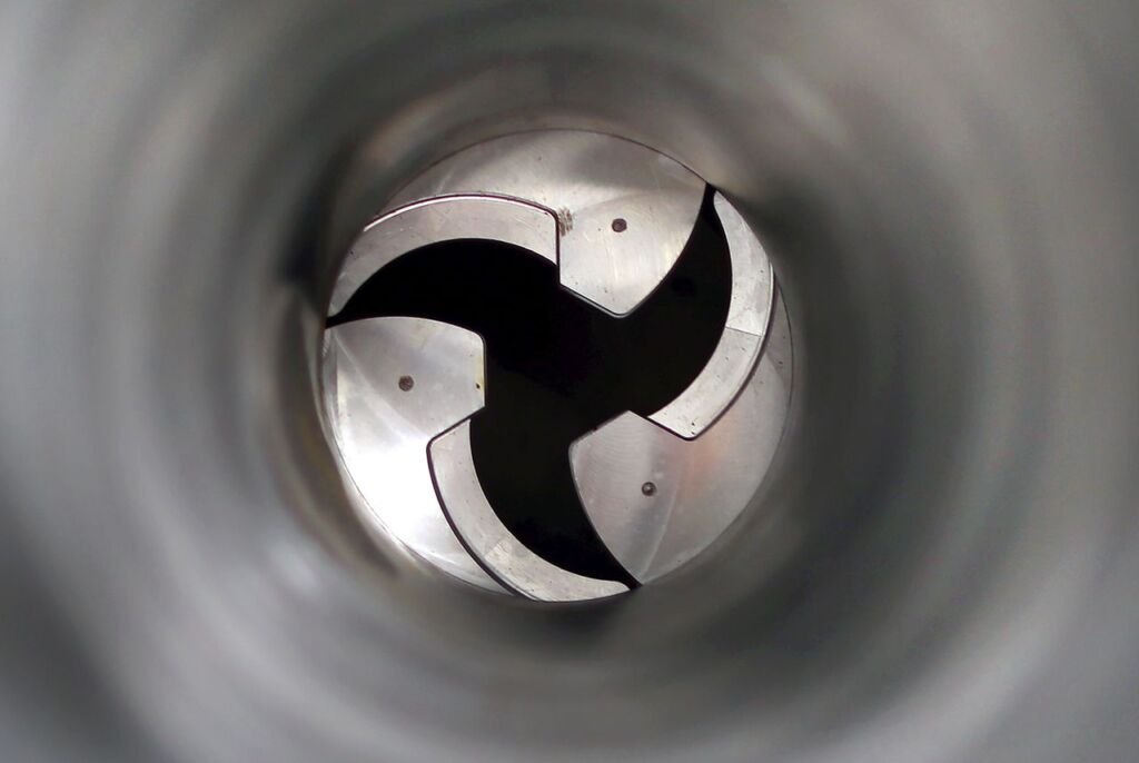 The view inside a steel cylinder of the special valve that Clarke Valve makes that prevents methane gas from escaping from gas pipelines.