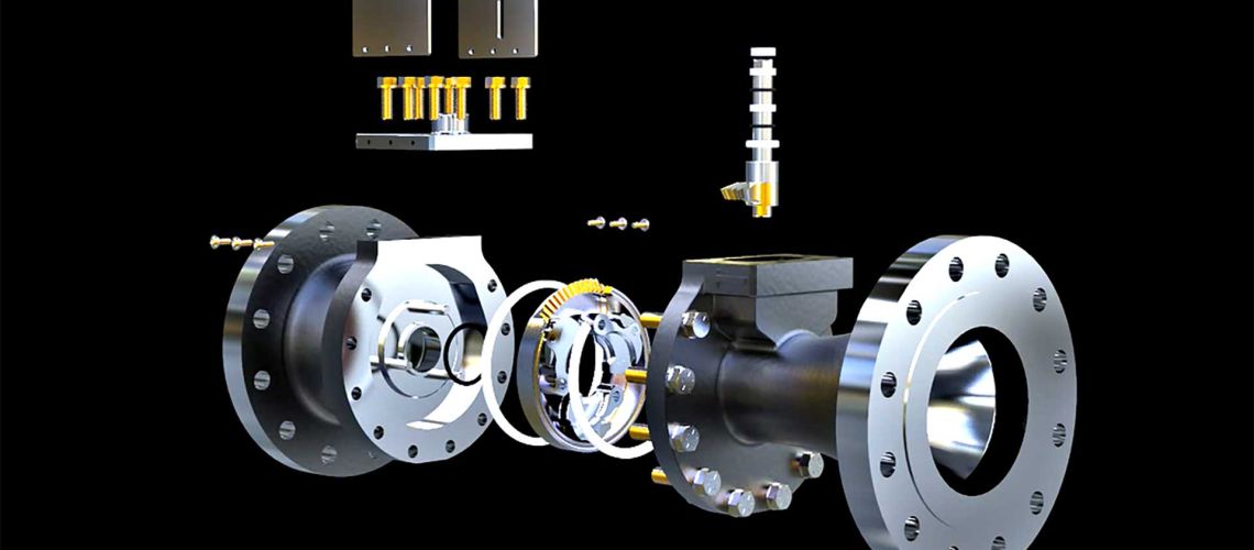 3D Rendering of Dilating Disk Valve on black background